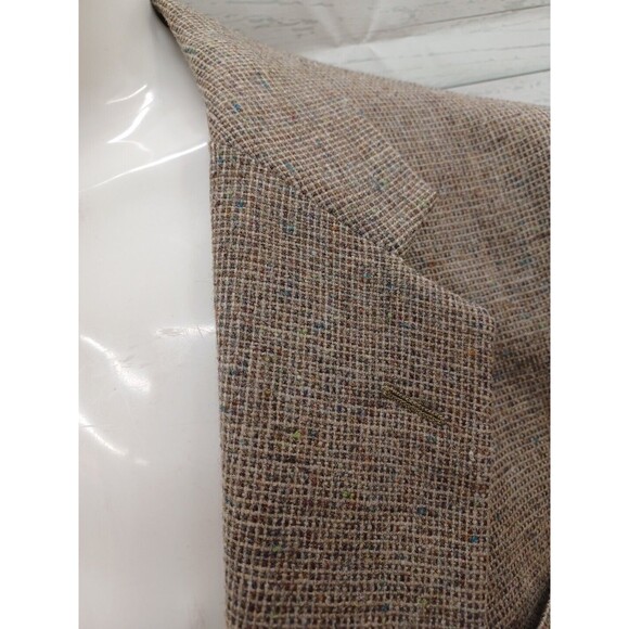 Stewart County Sport Western Jacket Confetti Wool Tweed Suede Elbows Sz 48R - Picture 3 of 11